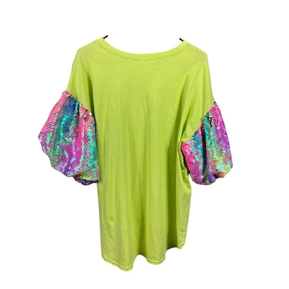 Fantastic Fawn Women's Lime Green & Colorful Sleeves - Picture 2 of 6